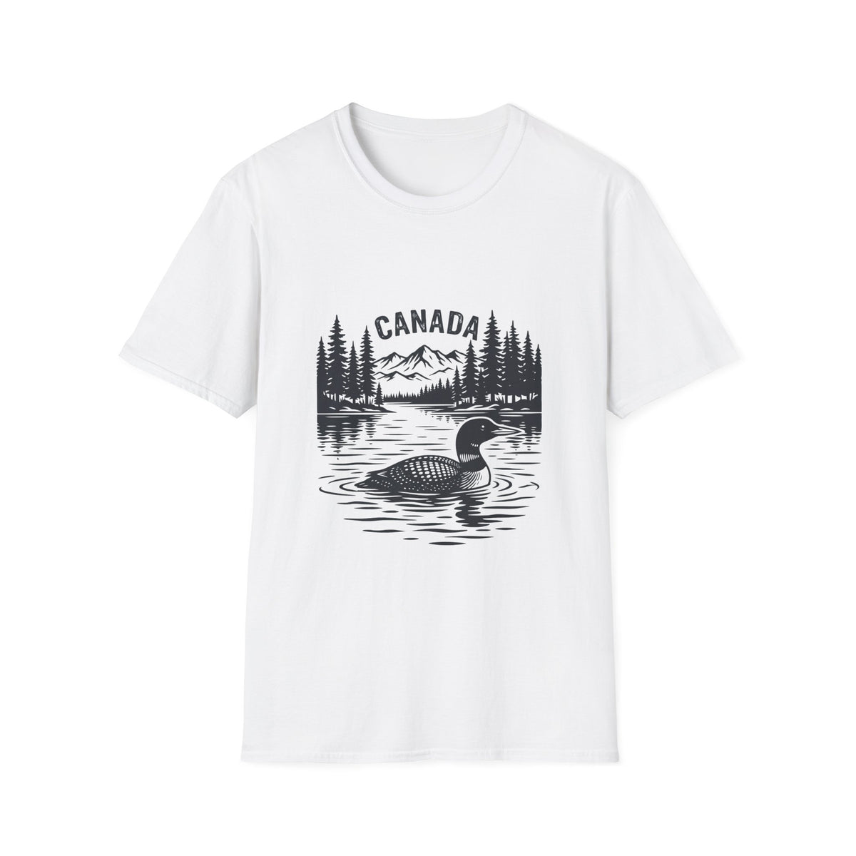 Canada Text with Lake Mountain T-Shirt