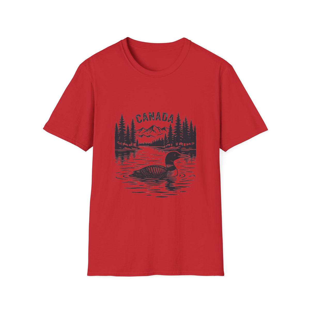 Canada Text with Lake Mountain T-Shirt
