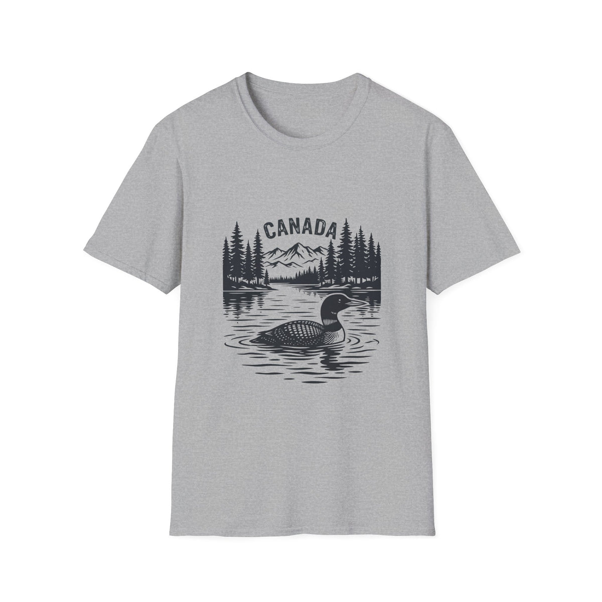 Canada Text with Lake Mountain T-Shirt